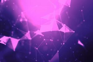 Abstract background Dot and connect line for cyber technology futuristic and network connection concept with dark and grain processed wide screen ratio photo