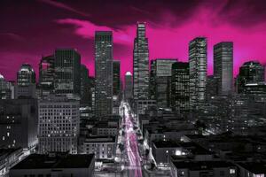 Illustration of a future city skyline, AI Generated photo