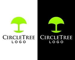 Circle tree simple logo design. vector