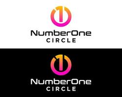 Number one bold circle logo design. vector
