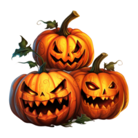 Happy halloween pumpkins isolated background ai generative png