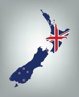 New Zealand flag map vector design