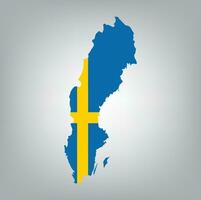 Suecia bandera mapa vector diseño