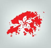 Hong Kong flag map vector design