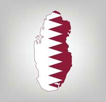 Qatar flag map vector design