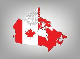 Canada flag map vector design