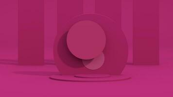 Minimal scene with arch podium and abstract background.Viva magenta and red,pink colors scene. Trendy 3d render for social media banners, promotion, cosmetic product show. photo