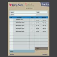 Invoice Cash memo pro vector template design