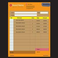 Invoice Cash memo pro vector template design