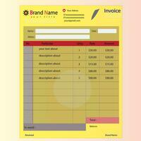 Invoice Cash memo pro vector template design