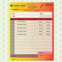 Invoice Cash memo pro vector template design