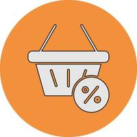 icono de vector de cesta de compras