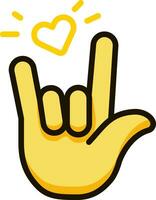 love hand sign icon emoji sticker vector