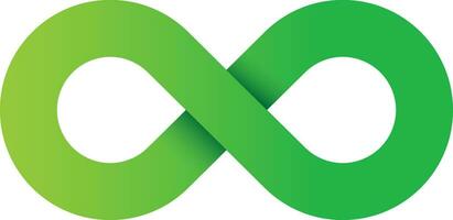 green infinity symbol, sustainable icon vector