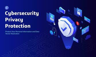 Cybersecurity Privacy Protection vector