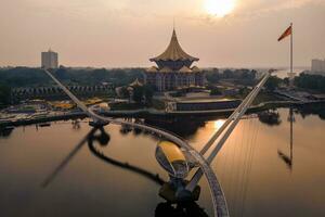 scenery of the waterfront of Sarawak river in Kuching, Sarawak, east Malaysia photo