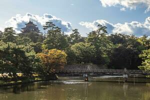 Main keep of Matsue castle located in Matsue city, Shimane, japan photo