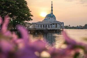 Masjid India, Floating Mosque located in Kuching city, Sarawak, East Malaysia photo