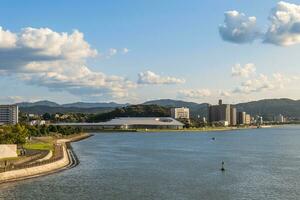 Scenery of the Lake Shinji located in Matsue, Shimane, Japan photo