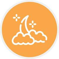 Cloudy Night Creative Icon Design vector