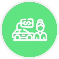 Car Saleswoman Creative Icon Design vector