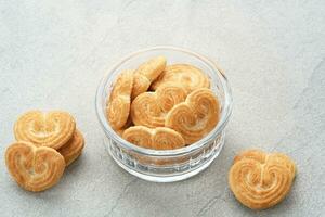 Tasty Almond Cookies with heart shape photo