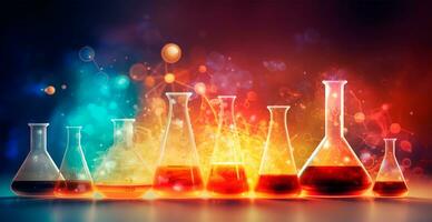 Innovative background in the field of chemistry, science and medicine - AI generated image photo