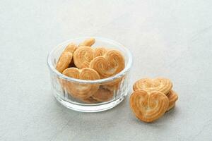 Tasty Almond Cookies with heart shape photo