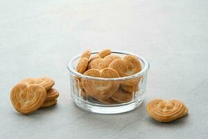 Tasty Almond Cookies with heart shape photo