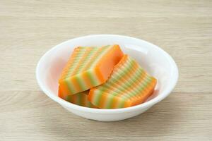 Kue Lapis or Kue Pepe or sticky layer cake, Indonesian traditional snack made from rice flour photo
