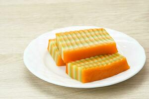 Kue Lapis or Kue Pepe or sticky layer cake, Indonesian traditional snack made from rice flour photo