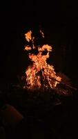 fuego ardiente en la noche foto