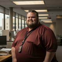 a man in a maroon shirt generative ai photo