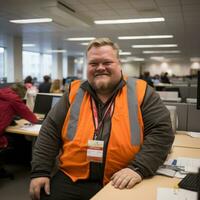 a man wearing an orange vest generative ai photo