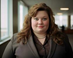 a woman in a business suit generative ai photo