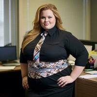 a woman in a business suit posing for the camera generative ai photo