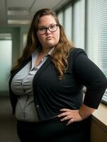 a woman in a business suit generative ai photo