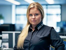 a woman in an office generative ai photo