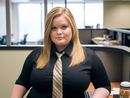 a woman wearing a black shirt generative ai photo