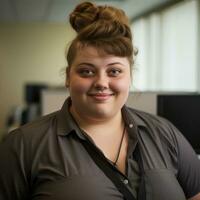 a woman wearing a black shirt generative ai photo