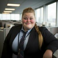 a woman wearing a tie generative ai photo