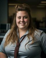 a woman wearing a tie generative ai photo