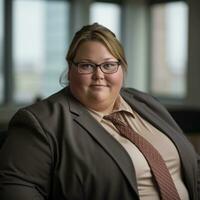 a woman wearing glasses generative ai photo