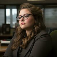 a woman wearing glasses generative ai photo