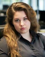 a woman with long wavy hair generative ai photo