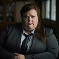 the woman is wearing a suit generative ai photo