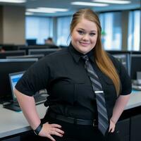 woman wearing a black shirt generative ai photo