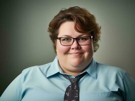 woman wearing a blue shirt generative ai photo