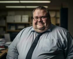 a man in an office generative ai photo