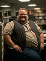 a man sitting in an office generative ai photo